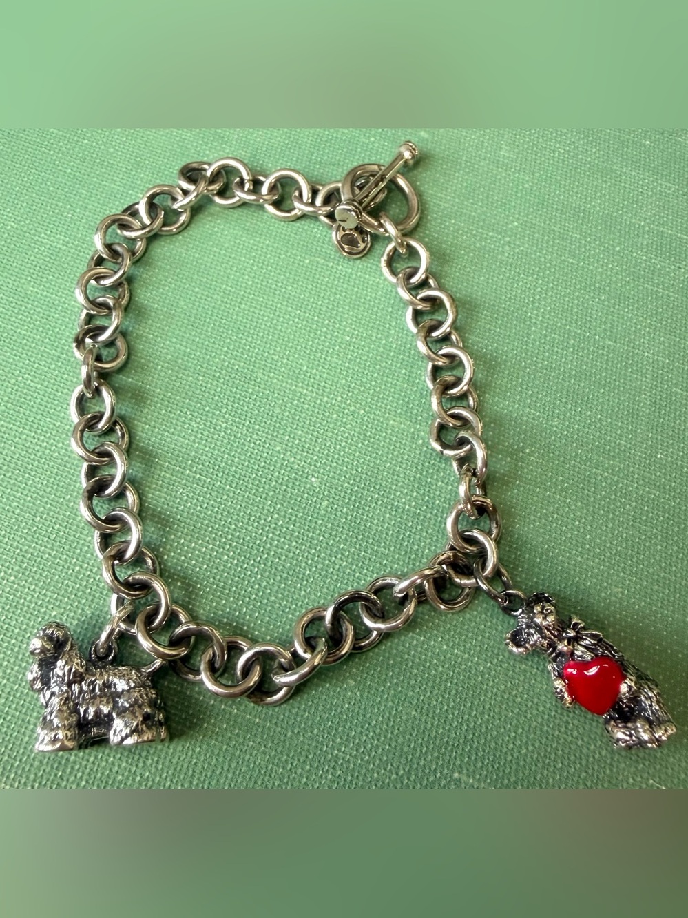 Sterling Silver Boyd’s charm bracelet bear dog charm